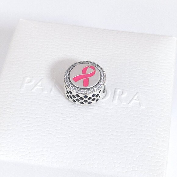 Pandora Pink Ribbon of Hope Charm Bead S925 Silver with box - Picture 4 of 7